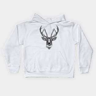 Beautiful Deer Tribal Mandala Tattoo Silhouette Art Kids Hoodie